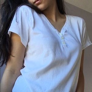 Cute & Cozy White V-Neck Tee